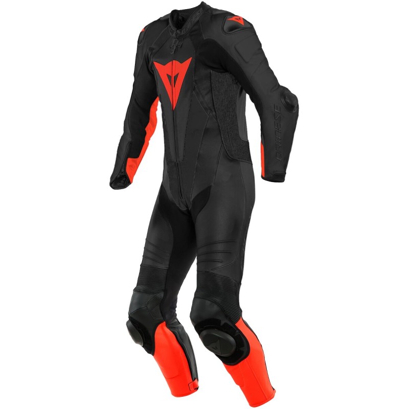 Mono DAINESE LAGUNA SECA 5 1PC PERF. LEATHER SUIT Black/Fluo red - 8694