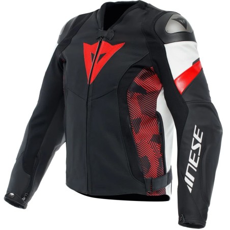 Chaqueta DAINESE AVRO 5 LEATHER JACKET Black/red lava