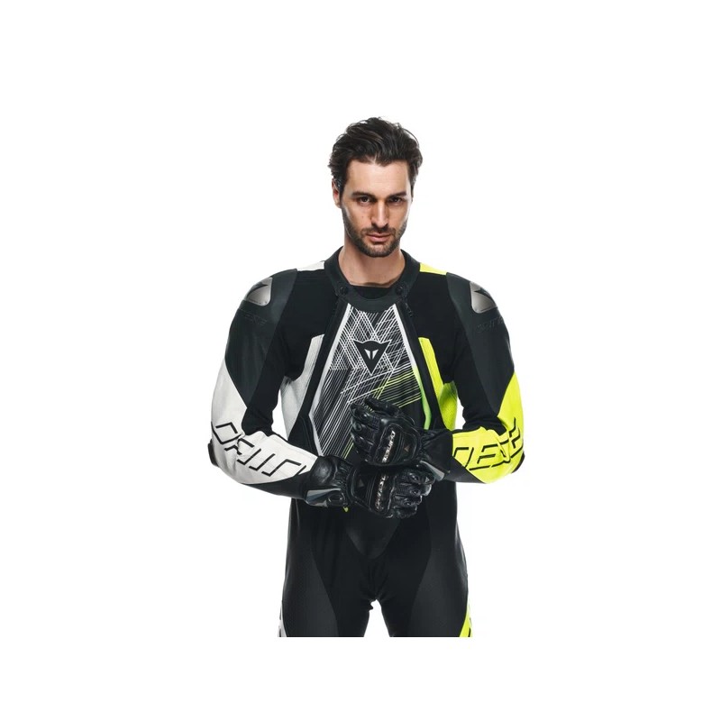 Mono DAINESE AUDAX 1PC PERF LEATHER black/yellow fl