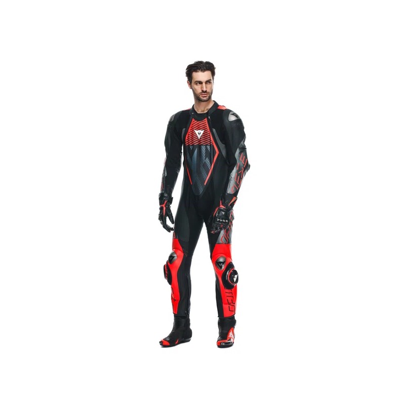 Mono DAINESE AUDAX 1PC PERF LEATHER black/red fl