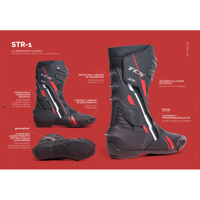 Botas TCX S-TR1 Black/red/white