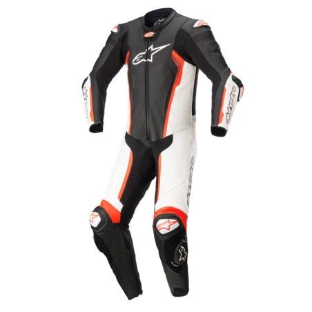 Mono ALPINESTARS MISSILE V2 LEATHER 1PC Blanco/rojo fl