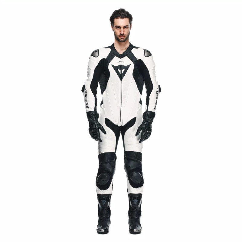 Mono DAINESE LAGUNA SECA 5 1PC PERF. LEATHER SUIT white/white/black