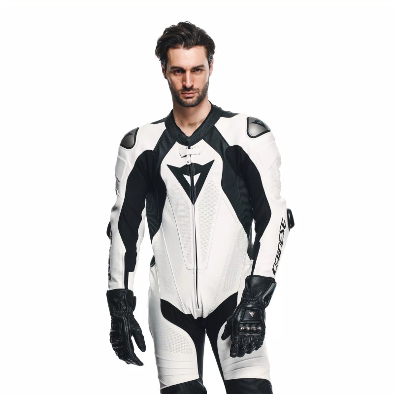 Mono DAINESE LAGUNA SECA 5 1PC PERF. LEATHER SUIT white/white/black