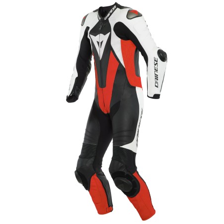 Mono DAINESE LAGUNA SECA 5 1PC PERF. LEATHER SUIT White/red fl