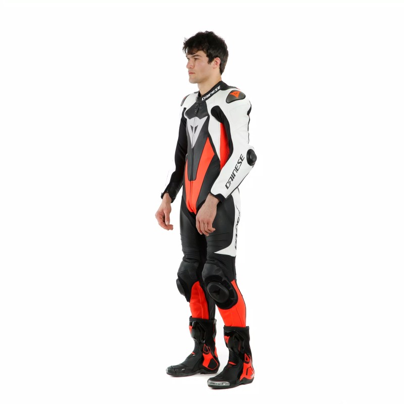 Mono DAINESE LAGUNA SECA 5 1PC PERF. LEATHER SUIT White/red fl