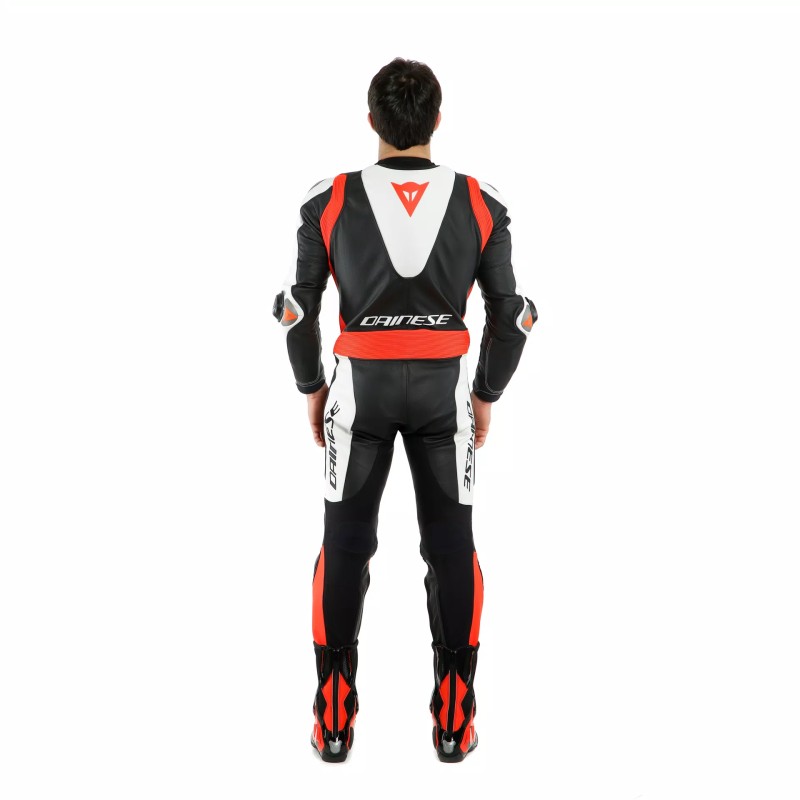 Mono DAINESE LAGUNA SECA 5 1PC PERF. LEATHER SUIT White/red fl