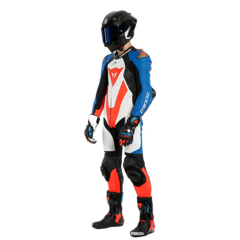 Mono DAINESE LAGUNA SECA 5 1PC PERF. LEATHER SUIT white/red/blue